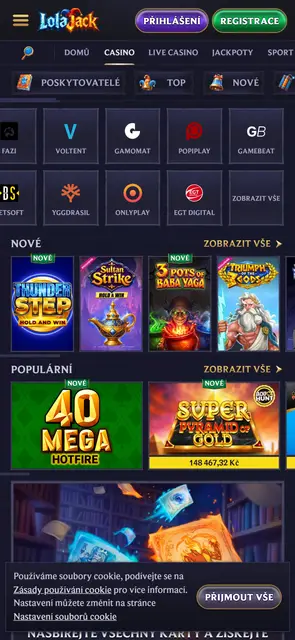 Lolajack: přehled poskytovatelů her a nových automatů